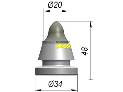 резец A34WEL-20F