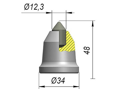 Резец дорожный A34WL-12.3