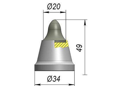 Резец дорожный A34WL-20E