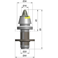 Резец A34WE-16E