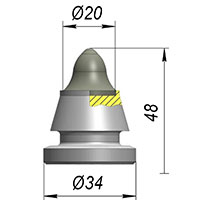 Резец A34WEL-20F