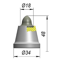 Резец A34WL-18F