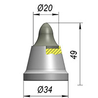 Резец A34WL-20E