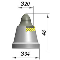 Резец A34WL-20F