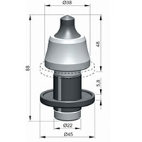 Резец A38W-22E