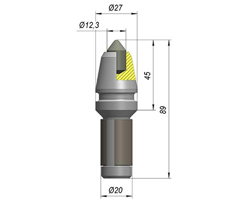 Резец круглый C27E-12,3 (резец РБЦ-27)