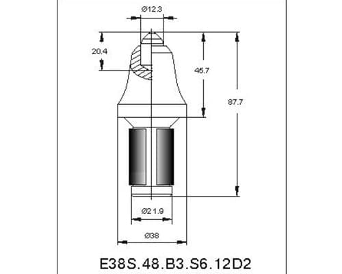 Резец круглый E38C-12,3D