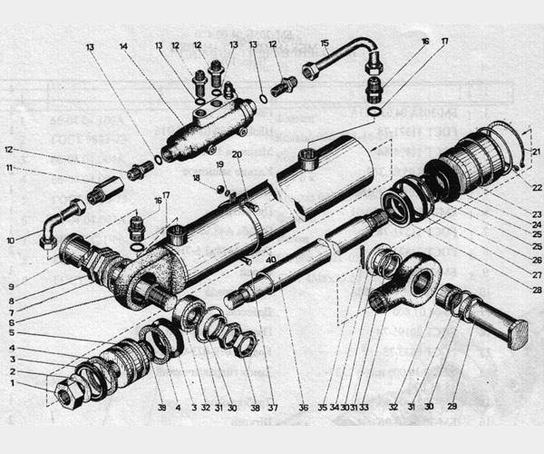 Цилиндр гидравлический 66-04.04.000А схема