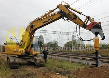 Буровая навеска на экскаватор Komatsu PC200